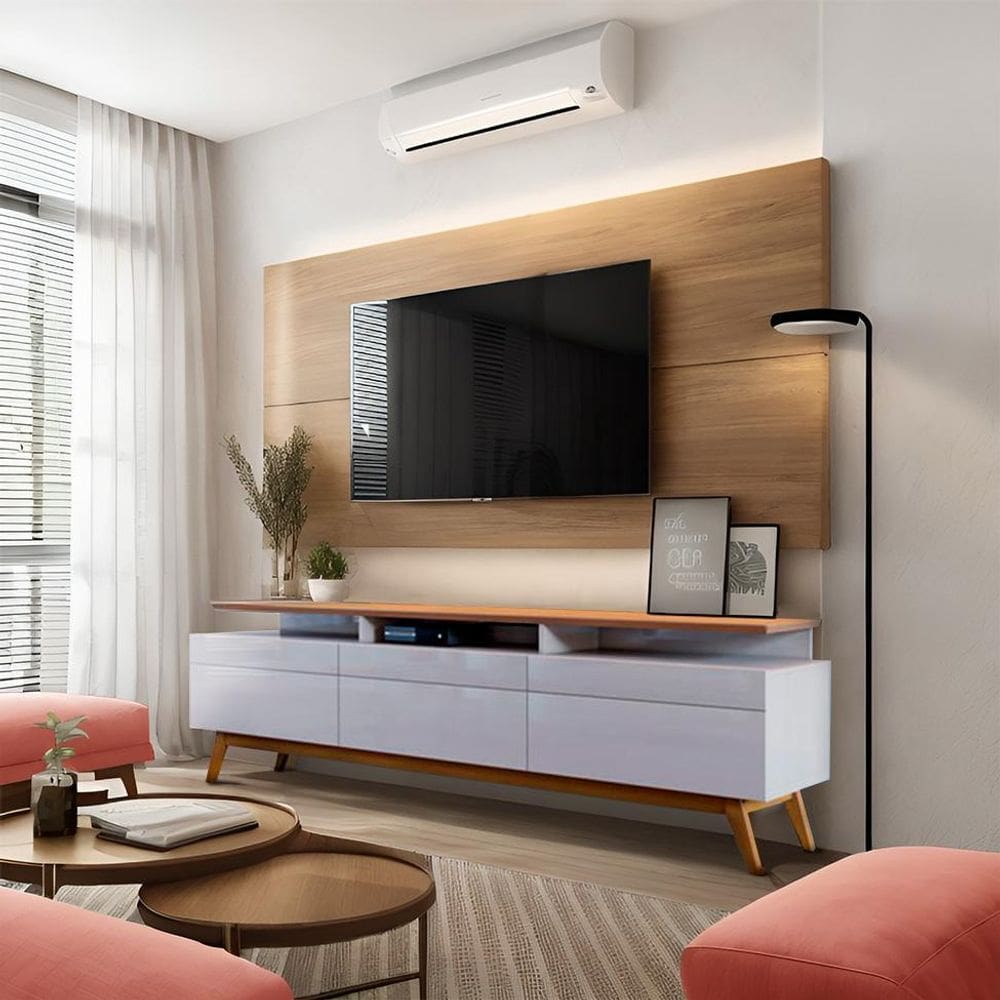 Rack Savana Off White e Nature 180 cm