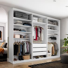 Guarda-Roupa Closet Monreale 100 % MDF 3 GV Branco 237 cm