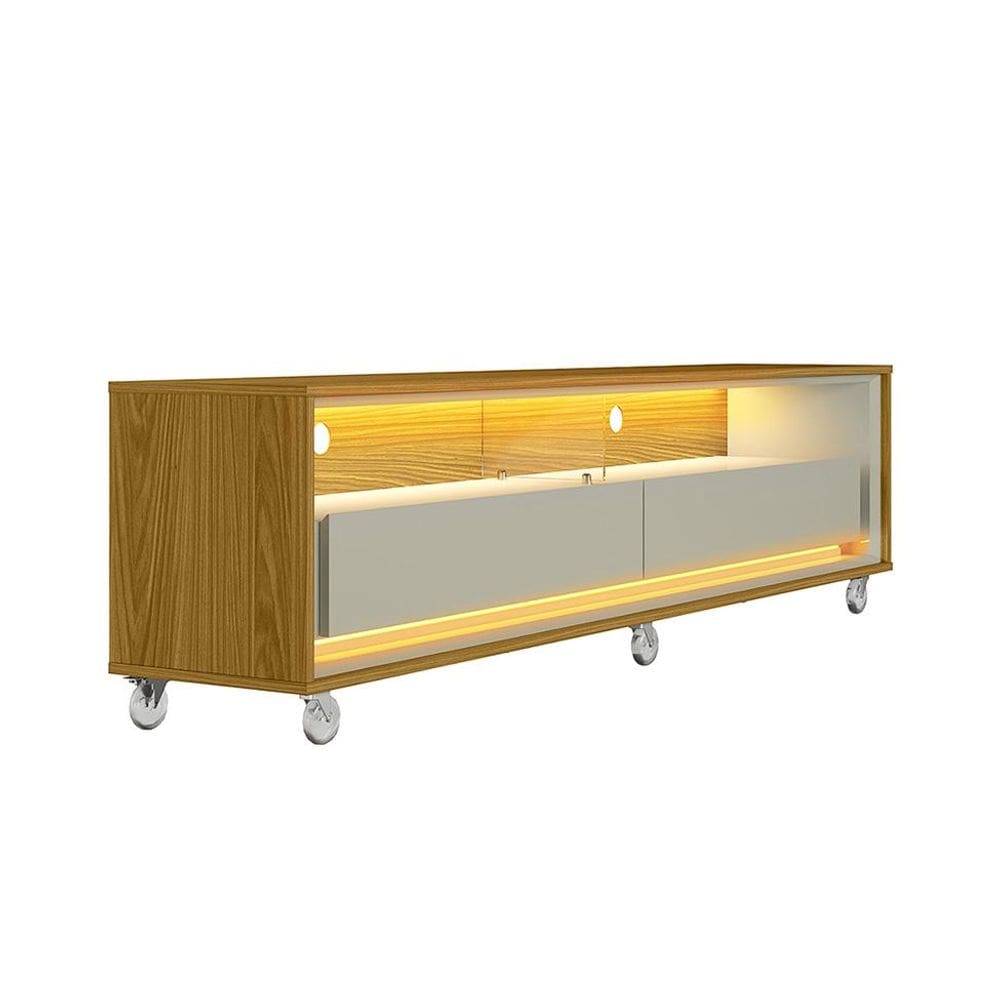 Rack para TV até 65 Polegadas Andorra com LED 2 GV Cedro e Off White