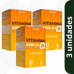 Kit Vitamina D 2000 U.I 500mg - 3 unid (180 cápsulas)