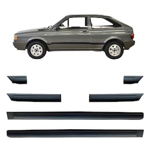 Friso Lateral Largo Gol Gl 1989 A 1995 Preto 6 Peças
