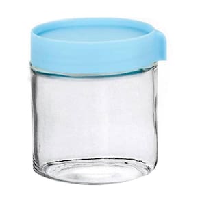 Pote de Vidro com Tampa Azul 419ml 1 peça - Casambiente