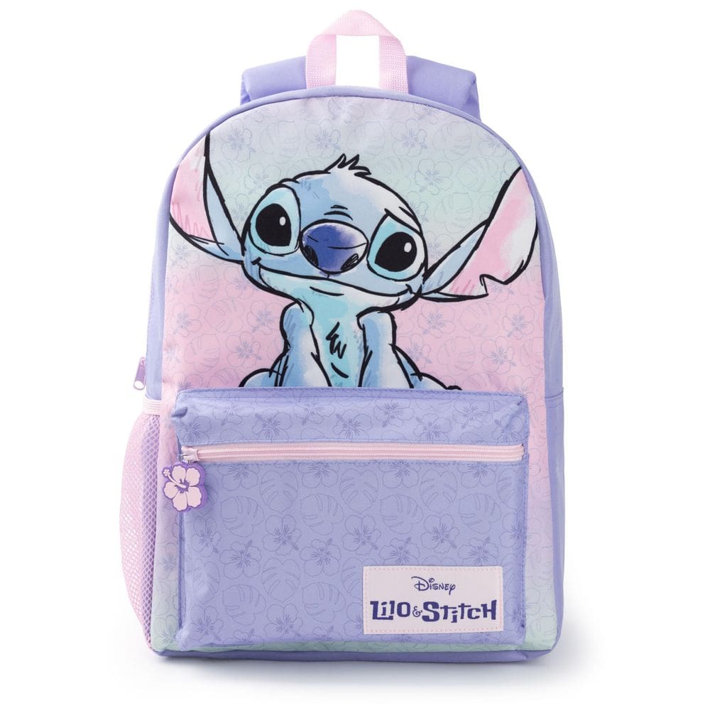 Mochila Disney Lilo & Stitch para meninas roxa e rosa 42cm