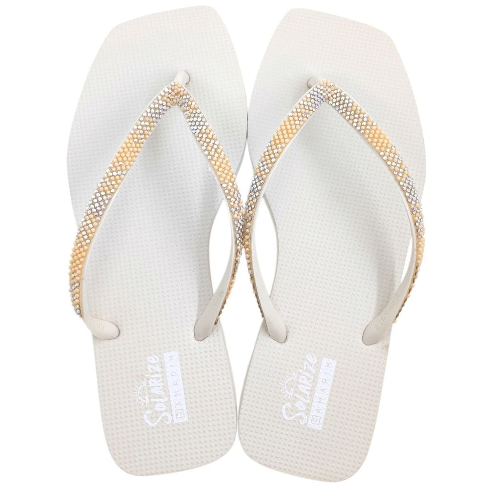 Chinelo de Dedo Feminino Casual Dia a Dia Passeio Praia Bico Quadrado com Glitter Ramarim Solarize 1249