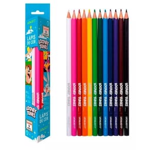 Lápis De Cor Triangular 12 Cores Looney Tunes - Leo E Leo