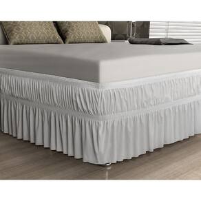 Saia Para Cama Box Malha Queen Size Branco Adomes