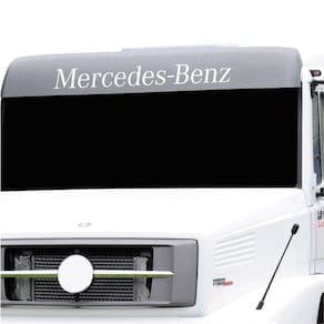 Adesivo Testeira Mercedes Benz Quebra Sol Caminhão Plotado Preto