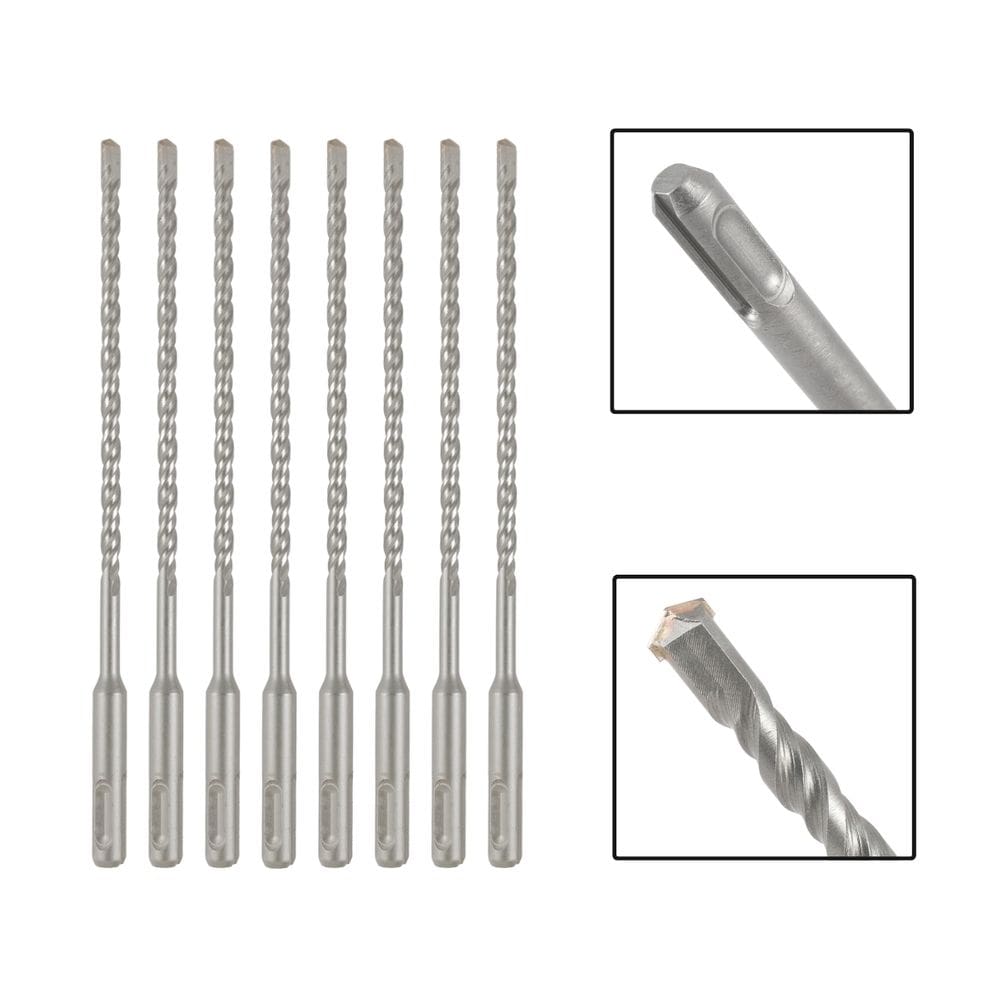 Jogo 8 Brocas SDS Plus 6X110 mm Aço Carbono Tungstênio