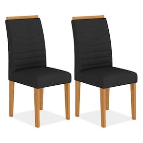 Conjunto 2 Cadeiras Lima Cinamomo/ Preto - Móveis Arapongas