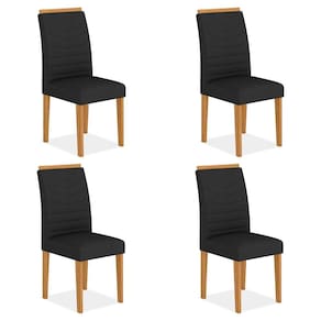 Conjunto 4 Cadeiras Lima Cinamomo/ Preto - Móveis Arapongas