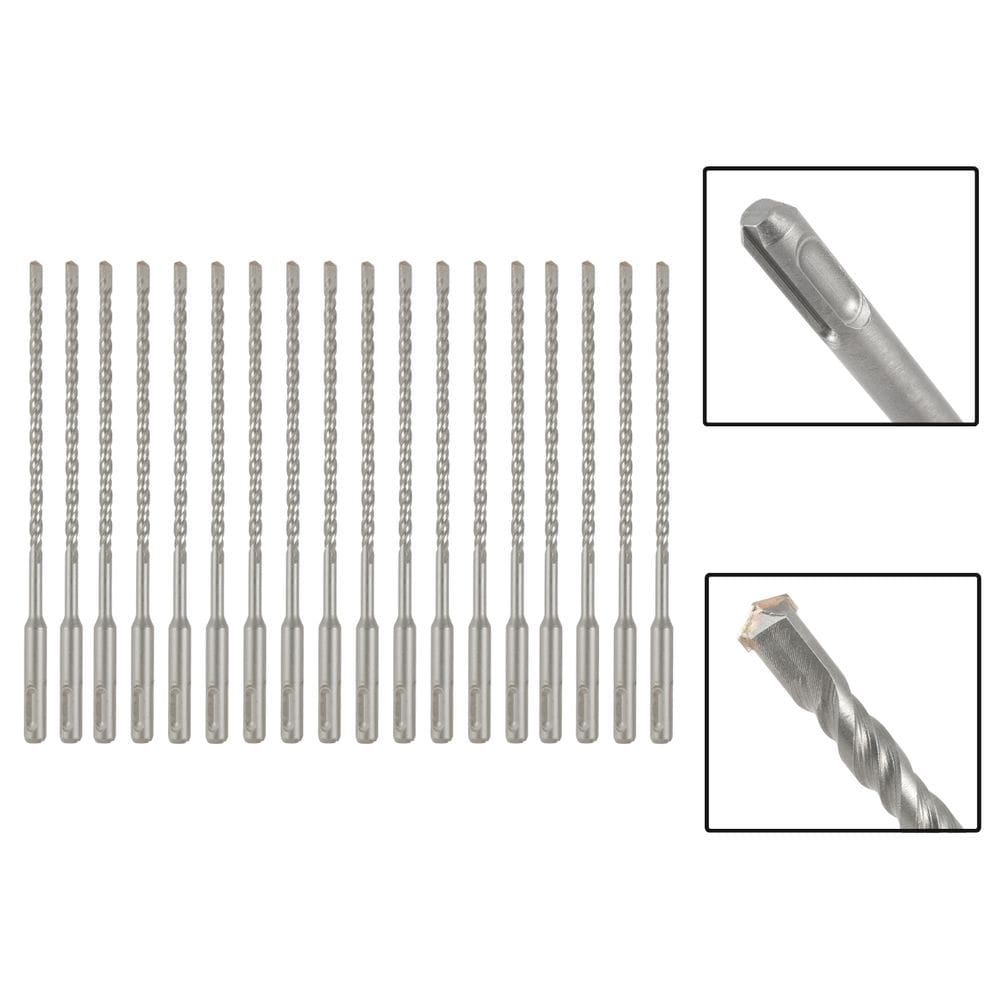 Jogo 18 Brocas SDS Plus 6X160 mm Aço Carbono Tungstênio