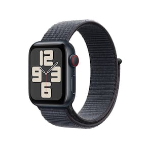 Apple Watch SE GPS + Cellular • Caixa meia-noite de alumínio – 40 mm • Pulseira loop esportiva tinto