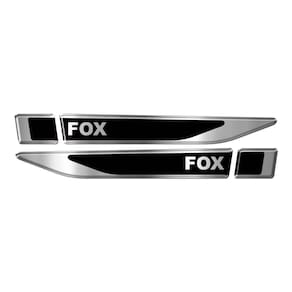 Par Emblema Lateral Fox Resinado Paralama Cromado