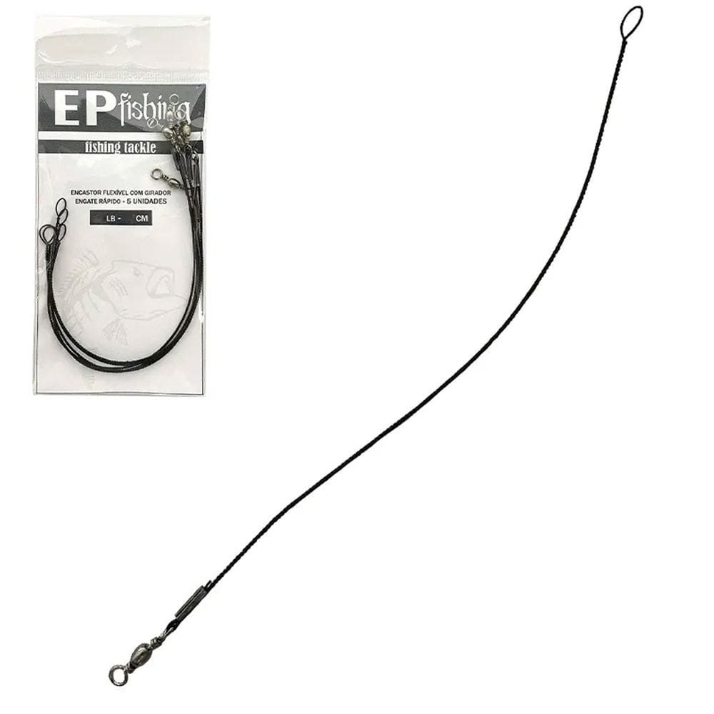 Encastoador Flexível EP Fishing com Girador Engate Rápido 120LB (40cm, 05un)