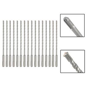 Jogo 16 Brocas SDS Plus 6X160 mm Aço Carbono Tungstênio