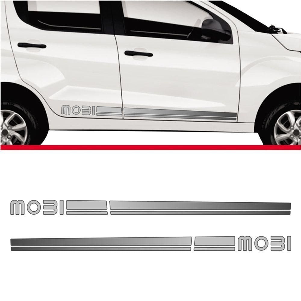 Faixa Lateral Fiat Mobi Adesivo Cinza Deativo Cinza