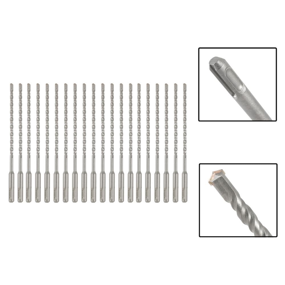 Jogo 20 Brocas SDS Plus 6X110 mm Aço Carbono Tungstênio