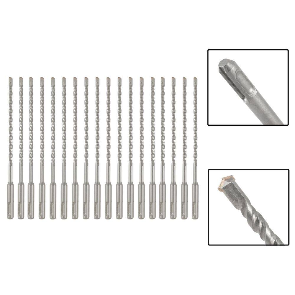 Jogo 18 Brocas SDS Plus 6X110 mm Aço Carbono Tungstênio