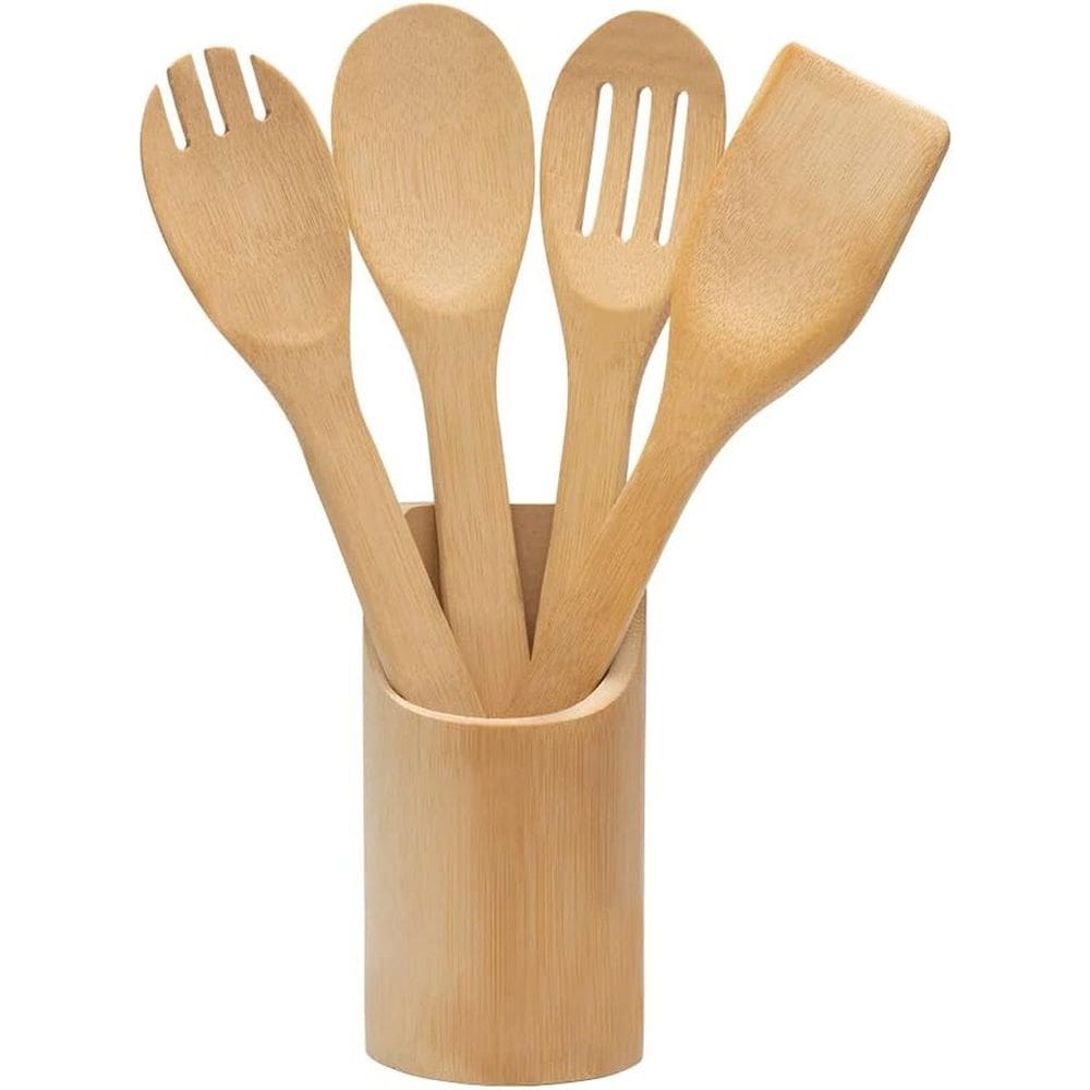 Kit 4 Utensílios de Cozinha Bambu