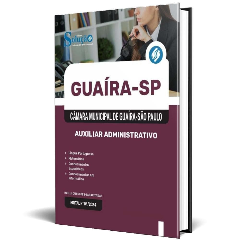 Apostila Câmara De Guaíra Sp 2025 - Auxiliar Administrativo