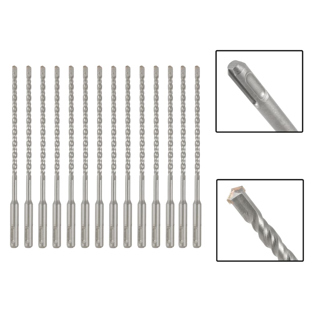 Jogo 14 Brocas SDS Plus 6X210 mm Aço Carbono Tungstênio