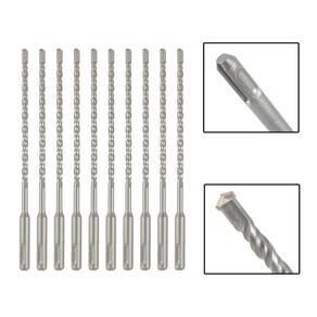 Jogo 10 Brocas SDS Plus 6X210 mm Aço Carbono Tungstênio