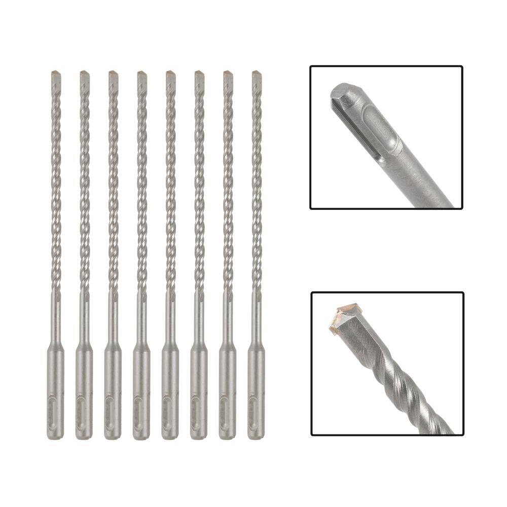 Jogo 8 Brocas SDS Plus 6X210 mm Aço Carbono Tungstênio