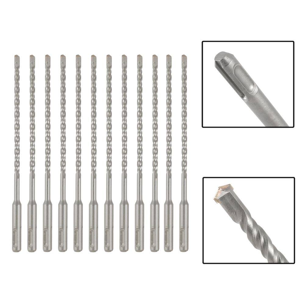 Jogo 12 Brocas SDS Plus 8x160 mm Aço Carbono Tungstênio