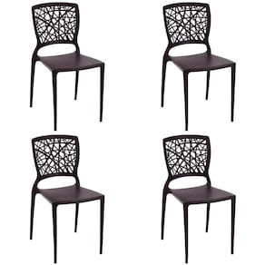Conjunto 4 Cadeiras Tramontina Joana em Polipropileno e Fibra de Vidro Marrom 92058109