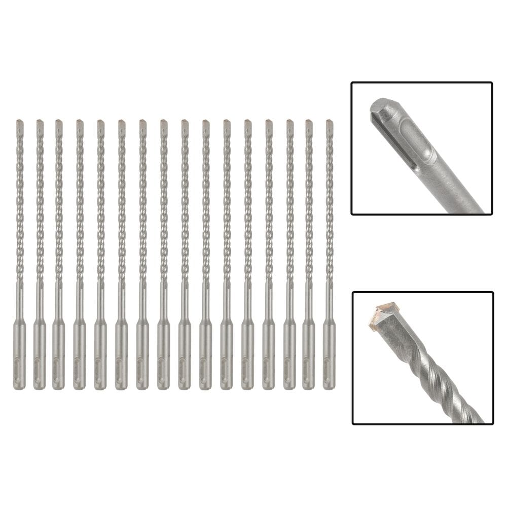 Jogo 16 Brocas SDS Plus 8x110 mm Aço Carbono Tungstênio