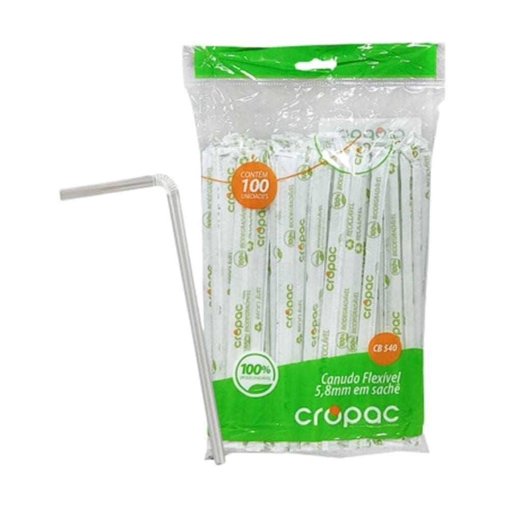 Canudo Flex Bio Cropac 2x0,5cm 100 Un