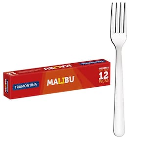 Kit 12 Garfos para Sobremesa Tramontina Malibu em Aço Inox 23735000X12