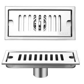 Ralo Linear 40cm Inox Banheiro Area Externa Anti Odor Anti Inseto Lavabo Quintal Piscina
