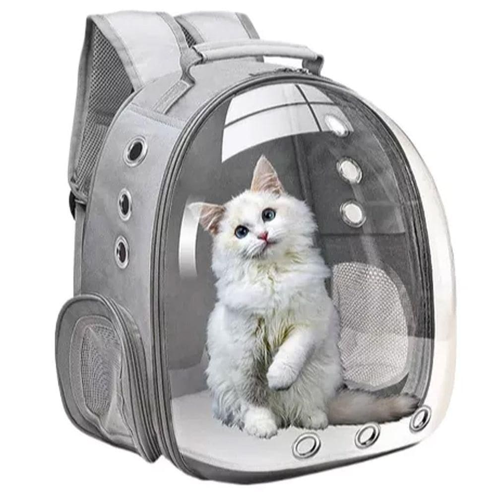 Mochila Pet Gato Cachorro Cao Visao Panoramica Astronauta 360 Bolsos Ventilado Alça Ajustavel