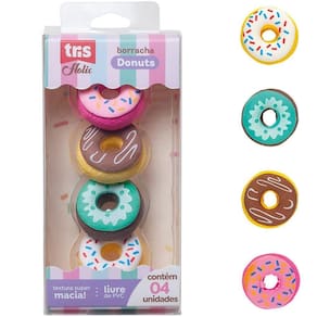 Borracha Escolar Holic Donuts - 4 Unidades - Tris