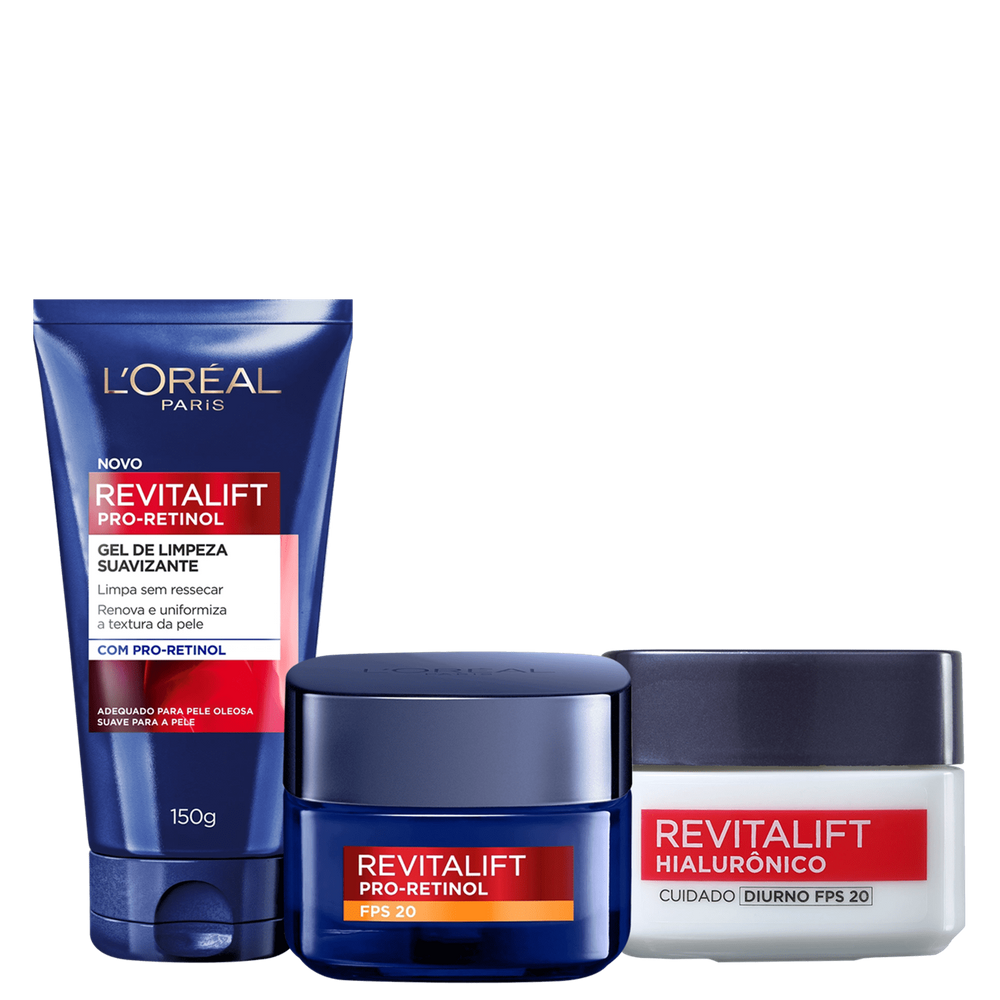 Kit L`Oréal Paris Revitalift Pro-Retinol + Hialurônico (3 Produtos)