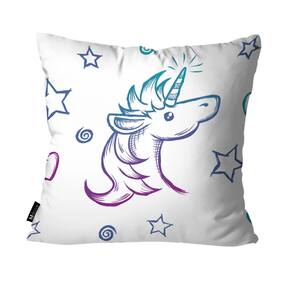 Capa Para Almofada Mdecore Unicórnio Branco - 35x35cm