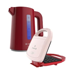 Kit Máquina de Waffles e Chaleira Vermelha 1,7L Cadence - 127V