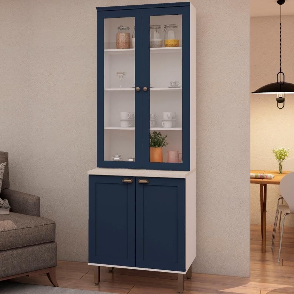 Cristaleira 800 Branco Fosco Azul Vel Genialflex