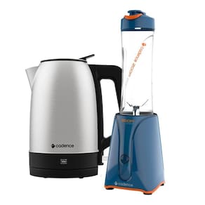 Kit Blender Zoop Sport e Chaleira Elétrica Inox Cadence - 127V