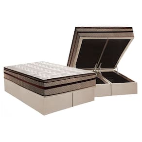 Conjunto Box Baú Queen Colchão Espuma Paropas D28 - Anatômico Orthomedic Gold Plus Rústico Clean + Base Crc Suede Clean (158x198)