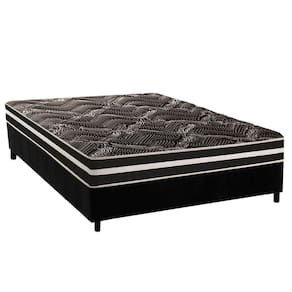 Conjunto Box Casal Colchão Anatômico Paropas D28 Master Ag80 Black Double Face 17 + Base Crc Suede Black (138x188)