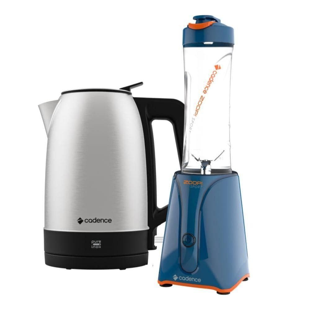 Kit Blender Zoop Sport e Chaleira Elétrica Inox Cadence - 220V
