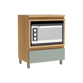 Balcão Cozinha P- Cooktop C- Tampo Rainha C- 1 Porta E 1 Nicho Forno 70 Cm Nature-verde - Nesher