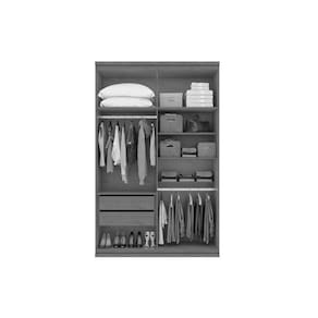 Guarda Roupa Solteiro 4 Portas E 2 Gavetas C- Pés Alonzo Amendoa Clean