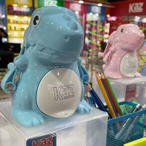 Apontador De Mesa Manual Dinossauro Rosa - Kz229rs - Kaz