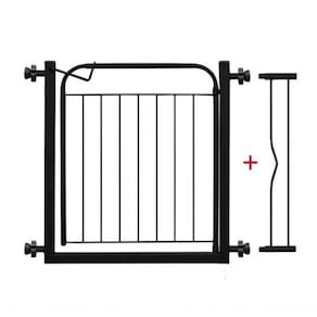 Grade Portão Portãozinho Proteção Pet 69 A 84 Cm Preto C- Prolongador Incluso