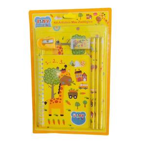 Kit Desenho Artístico Infantil Meu Zoologico 7 Peças Fofy