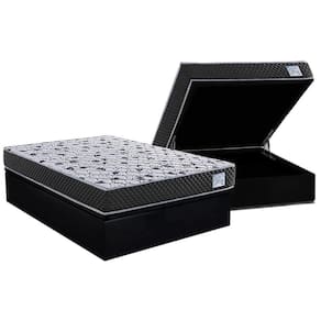 Conjunto Box Baú Casal Colchão Espuma Herval Compact Ag 65 - Ag Biello + Base Crc Suede Black (138x188)