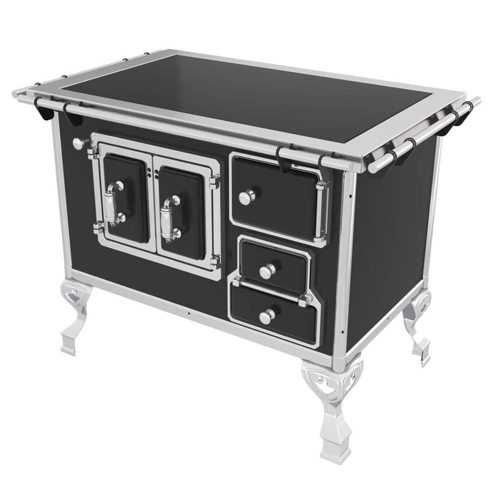 Fogão A Lenha Venâncio Tradicional Nº2 Vitroceramico Preto Saída Esquerdo Porta Dupla 47367